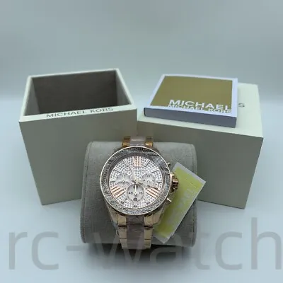 Michael Kors MK6096 Wren Rose Gold Crystal Pave Dial Chronograph Women's Watch • $102