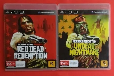 Red Dead Redemption + Undead Nightmare X2 +Maps+Posters PS3 TRACKING + FREE POST • $28.95