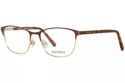 Ellen Tracy Cordoba Eyeglasses Frame Women's Brown/Gold Full Rim Oval Shape 53mm • $104.95