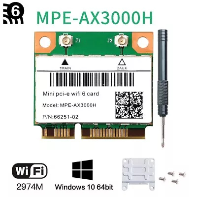 Half Mini PCIe WiFi 6 Card MPE-AX3000H Dual Band 802.11ax WiFi Bluetooth Adapter • $15.29