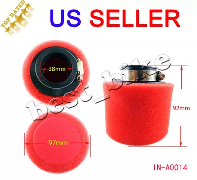 38mm Red Foam Air Filter 50cc 70cc 90cc 110cc 125cc 150cc ATV Dirt Bike Go Kart • $6.95