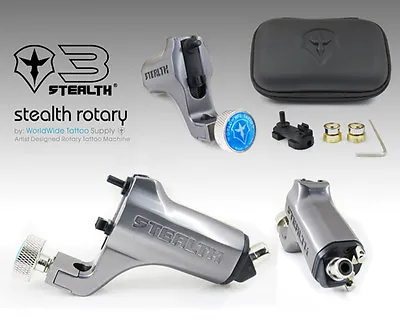 STEALTH Ver. 3 Rotary Tattoo Machine Motor Liner Shader Bearings RCA Case GRAY • $123.99