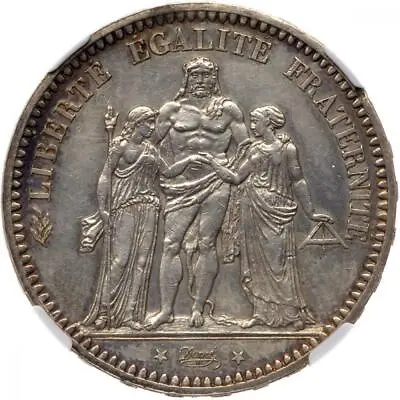 1871 A France 5 Francs Scarce Date NGC AU Details - Cleaned • $295