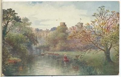 Warwick Castle From The Bridge W. W. Quatremain Watercolour Postcard • £2