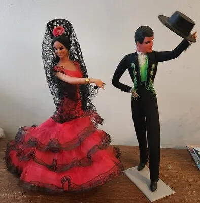 Vintage Large Marin Chiclana Plastic Matador Flamenco Dancer Spanish Dolls Spain • $34.99