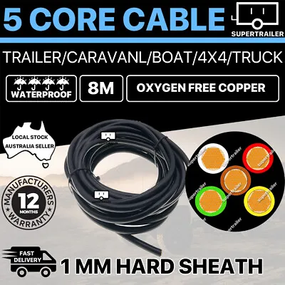 8M X 5 Core Wire Cable Trailer Cable Boat Caravan Truck Oxygen Free Copper • $25.95