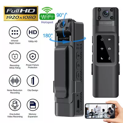 HD 1080P WiFi Camcorder Body Mini Cam Police Camera Video Recorder IR Night DVR • $21.99