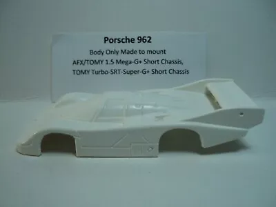 HO Slot Car Resin Body Porsche 962 White AFX TOMY Mega-G+ 1.5 Short Wide Body • $7.99