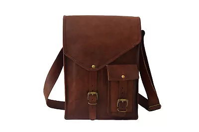 12 In Leather Messenger Bag Office School Laptop A4 Docs Satchel Crossbody Bags • $54.99