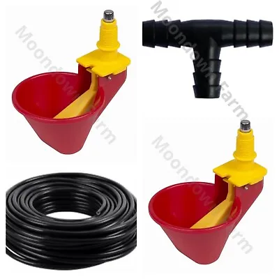 Auto Cup Drinker Kit For Poultry Quail Chicken Cage Drinker Automatic • £16.99