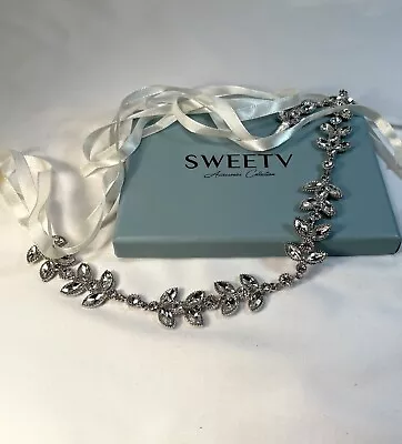 SWEETV Wedding Headband Silver Flower Leaf Girl/Bridesmaid Headband Headpiece • $19.99