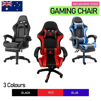 AhaTech Gaming Office Chair Racing Executive Footrest Computer Seat PU Leather • $99