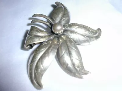 Vintage Large Denmark Sterling Floral Brooch-  Hermann Siersbol! • $29