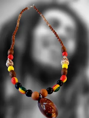 Necklace Rasta Roots Beads One Love Jamaica Reggae Africa Roots Necklace Bob • $27.99