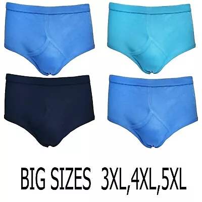 3 X Pairs Big Sizes Y-Front Plain Briefs 100% Extra Soft Cotton • £8.99