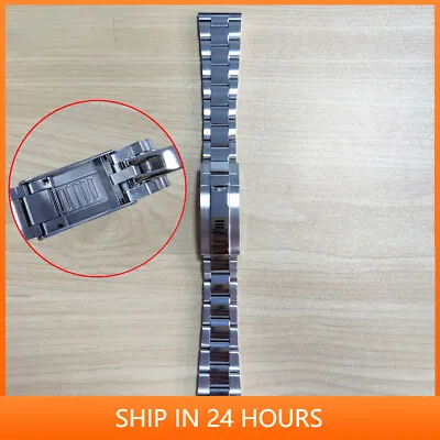 20mm Straight Oyster End Silver Glide Lock Clasp Watch Band Bracelet For Seiko  • $35.75