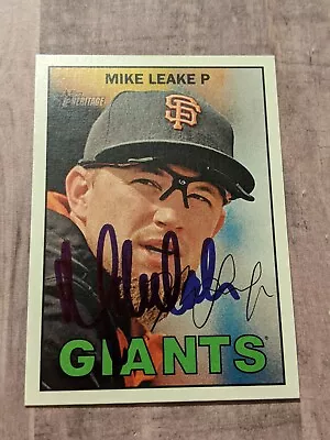 Mike Leake Signed 2016 Topps Heritage Card #285 COA San Francisco Giants Reds • $6.99