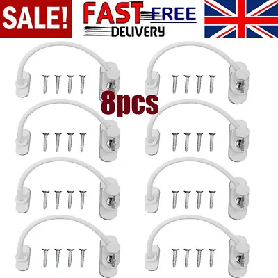 8Pcs Window Door Restrictor Safety Lock UPVC Child Baby Security Wire Cable • £18.99