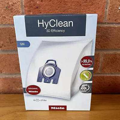 Miele Vacuum Cleaners Hyclean 3d Gn Dustbags 4-pack + 2 Filters C3 C2 & C1  New • £24.99