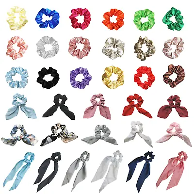 Scrunchie Hair Scrunchies Satin Silk Velvet Scrunchy Ponytail Holder Tie Bobbles • £1.99