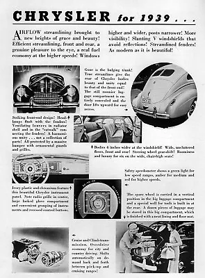 1939 Chrysler Royal Sedan  Streamlining  Original Ad  • $16.47