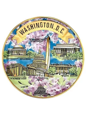 Washington DC US Capital Souvenir Decorative Plate Iwo Jima Lincoln Jefferson 8  • $17.99