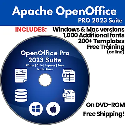 Open Office Software Suite For Windows & MAC | PRO 2023 Edition - DVD-ROM • $18.99
