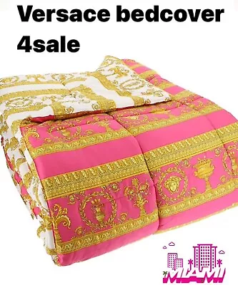 Versace Comforter Bed Cover New Pink / White Reversable New • $1096