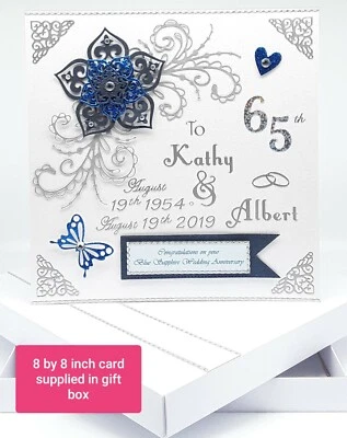 £10.99 • Buy Personalised Sapphire 45th/65th Wedding Anniversary Card Wife/Mum 