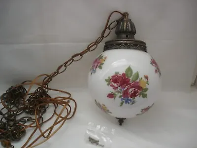Vintage Ef & Ef Industries Working Floral  Swag Lamp • $85