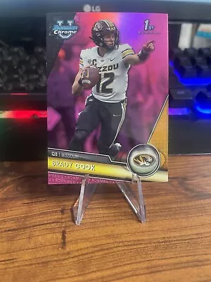 Brady Cook 2023 Bowman Chrome U 1st- #131 Pink Refractor Missouri Tigers • $3