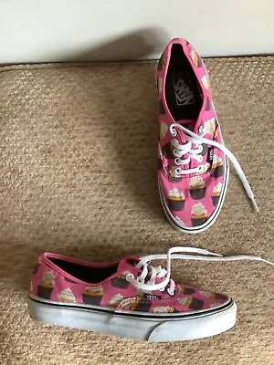Vans Pink Ice-cream Print Low Top Deck Dap Trainer Shoes Size 5.5 Hardly Worn! • £15