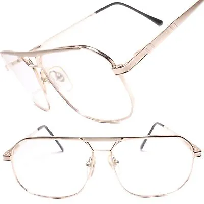 Vintage Optical  Mens Womens Gold 90s Square Eye Glasses Frames • $12.99