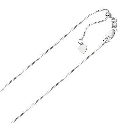 .70mm Solid Adjustable Box Chain Necklace REAL 10K White Gold Up To 22   2gr • $131.99