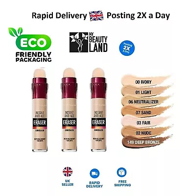 Maybelline Instant Anti-Age Eraser Concealer 6.8ml ***Sealed*** - All Shades • £8.49