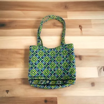 Vera Bradley Daisy Daisy Blue Green Shoulder Purse Tote Bag • $34