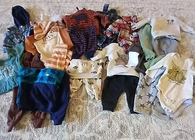 Lot Of 28 Pieces Cute Baby Boy Clothing Size 0-6 Months Fall Season • $30