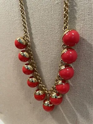 $4.99 • Buy J. Crew Red Bubble Statement Necklace