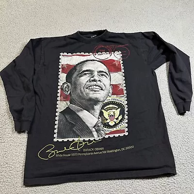 Vintage United USA Barack Obama President Graphics Casual T-shirt Men XL Black • $16.99