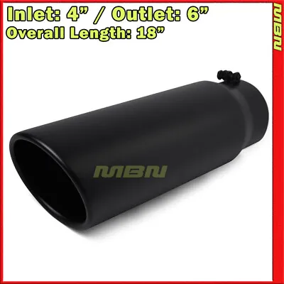 Angled Black 18 Inch 4 Inlet 6 Outlet Stainless Truck 202790 Bolt On Exhaust Tip • $45.99