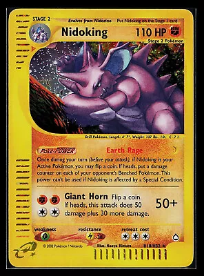 Pokemon Card - Nidoking Aquapolis H18/H32 Holo Rare • $84.99