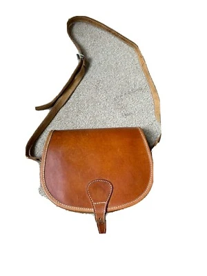£0.99 • Buy Vintage Tan Leather Saddle Satchel Crossbody Bag, Great Condition