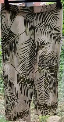 Sz 20 H&M Elasticated Waist Wide Leg Trousers Tropical Print 29 Ins Inside Leg • £5.99