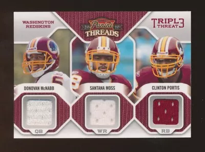 2010 Panini THREADS  Triple Threads  -McNABB-MOSS-PORTIS (Redskins) Ser #139/200 • $10.99