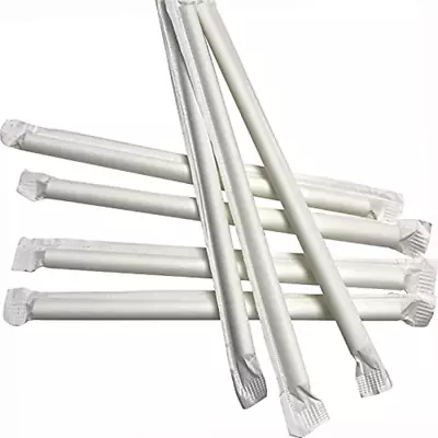 Wrapped Jumbo Plastic Straws 1000 Pack - 8 Inch Drinking Straw Wrapped Foodserv • $26.67