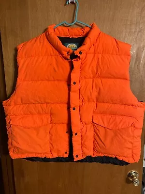 Cabellas Premier Northern Goose Down Blaze Orange Hunting Vest • $15