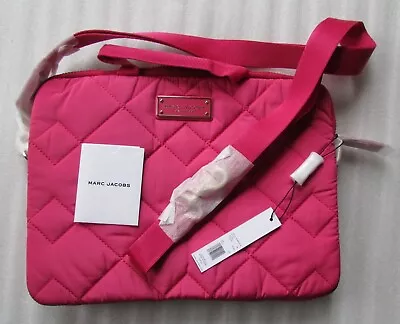 Marc Jacobs 13  Messenger Bag Laptop Sleeve Diamond Quilted Peony Pink New $185 • $168