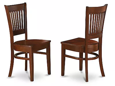 Set Of 2 Vancouver Dinette Kitchen Dining Chairs W/ Plain Wood Seat In Espresso • $160