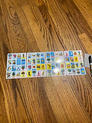 Mexican Loteria Bingo Game 4 Boards Accordion Laminated And Erasable Marker • $8