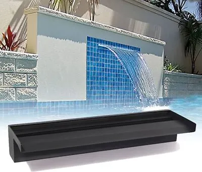 Blade Jet Waterfall Feature Fountain Cascade Modern Black Plastic Water Sheet • £47